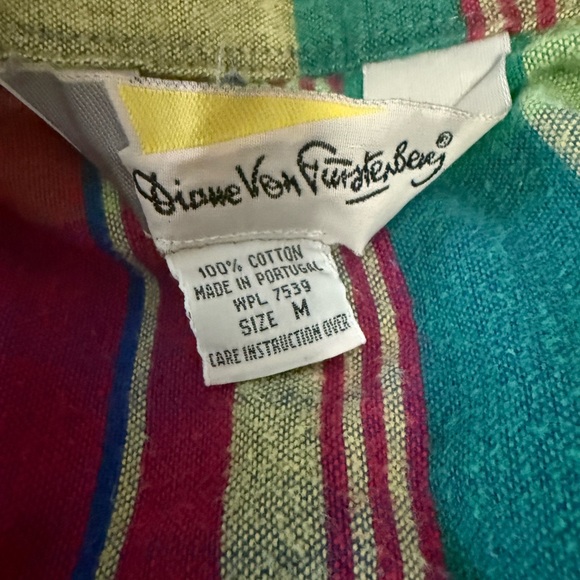 Colorful Vintage 100% Cotten DVF Shirt - Picture 3 of 3